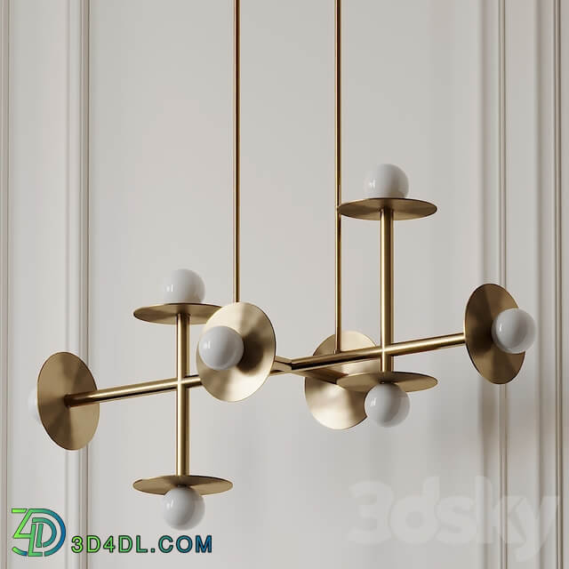 Nodes 8 Light Linear Suspension by Kelly Wearstler Pendant light 3D Models