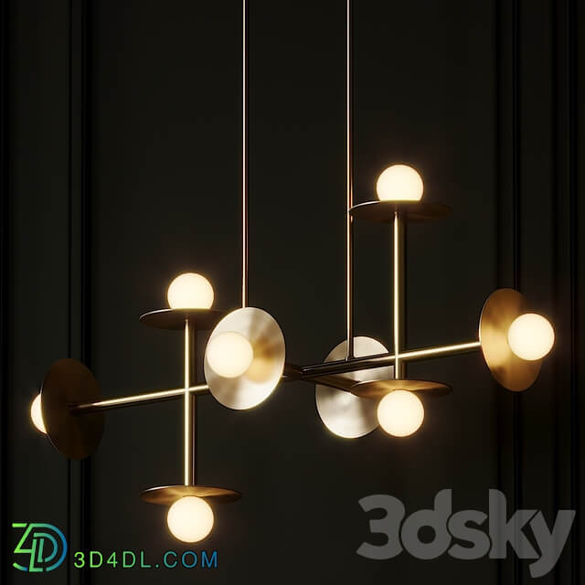 Nodes 8 Light Linear Suspension by Kelly Wearstler Pendant light 3D Models