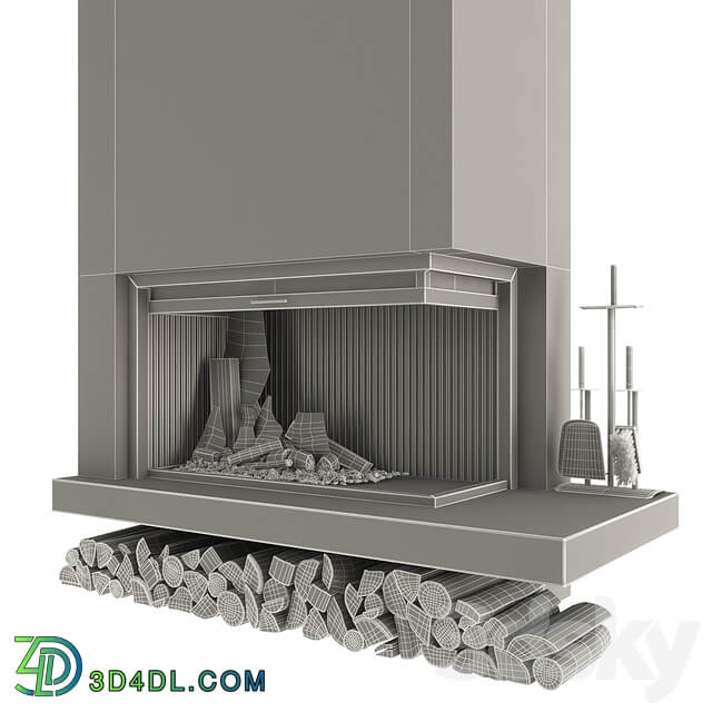 Corner fireplace