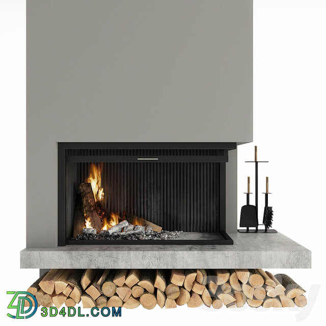 Corner fireplace