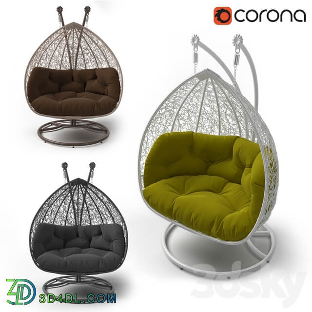 Double cocoon chair Other 3D Models