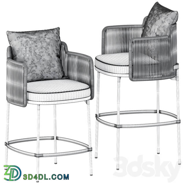 TAPE CORD OUTDOOR bar chair by Minotti