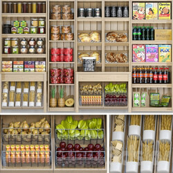Showcase in a supermarket with products juices and spices 5 3D Models 