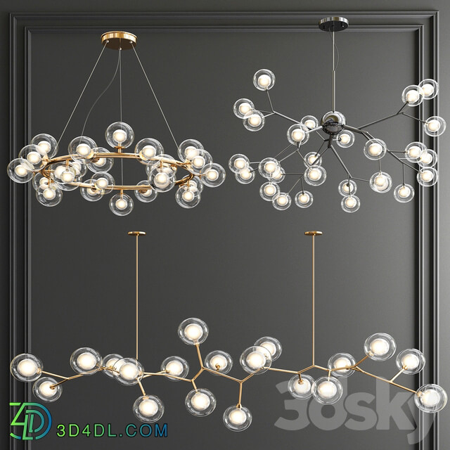 Giffin Minosi Bubbles Chandelier 3 type Pendant light 3D Models