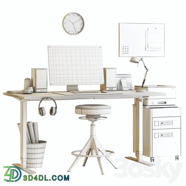 IKEA SKARSTA home and office workplace 3D Models