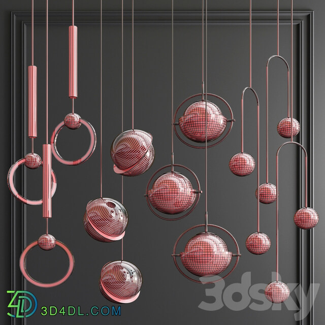 Four Hanging Lights 54 Brands Pendant light 3D Models