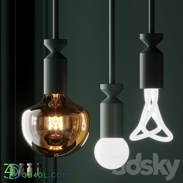 FILD and Plumen STICK Lamp Pendant light 3D Models