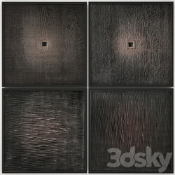 Collection of paintings. fourteen frame wall decor decoration eco design natural materials 3D Models 