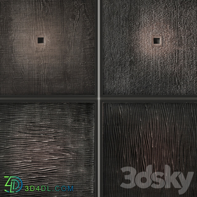 Collection of paintings. fourteen frame wall decor decoration eco design natural materials 3D Models
