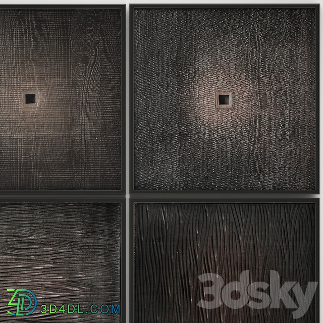 Collection of paintings. fourteen frame wall decor decoration eco design natural materials 3D Models