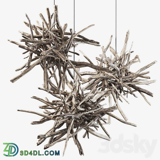 Branch decor lamp n1 Lamps from branches Pendant light 3D Models
