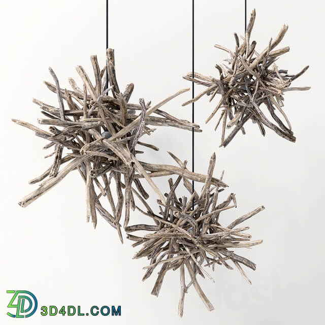 Branch decor lamp n1 Lamps from branches Pendant light 3D Models