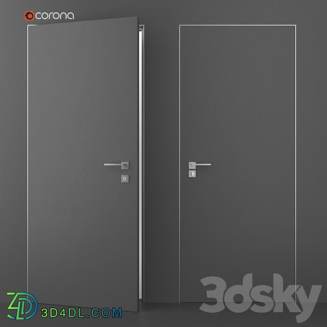 Flush mounted interior door