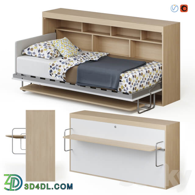 Guter Mobel Transformer bed wardrobe with Standart table