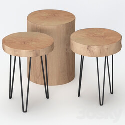 Coffee tables made of stumps 