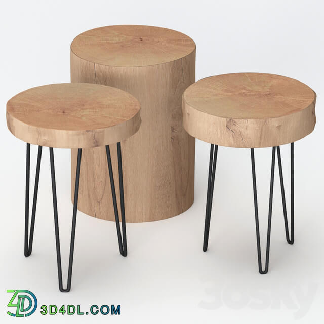 Coffee tables made of stumps