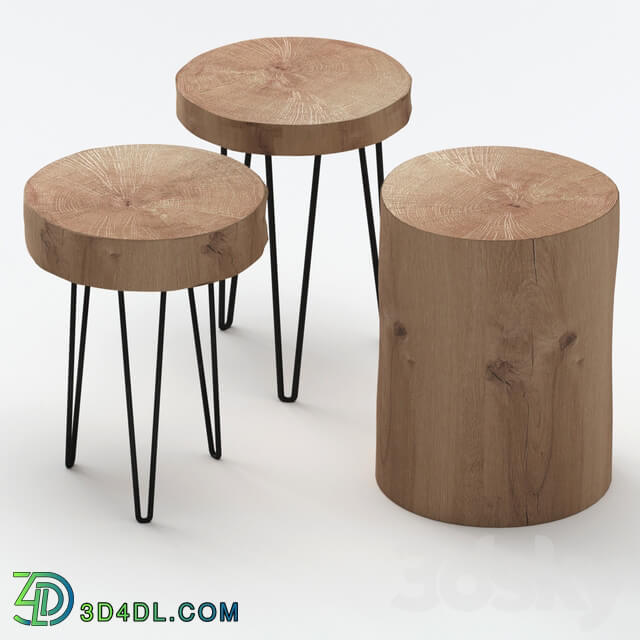 Coffee tables made of stumps