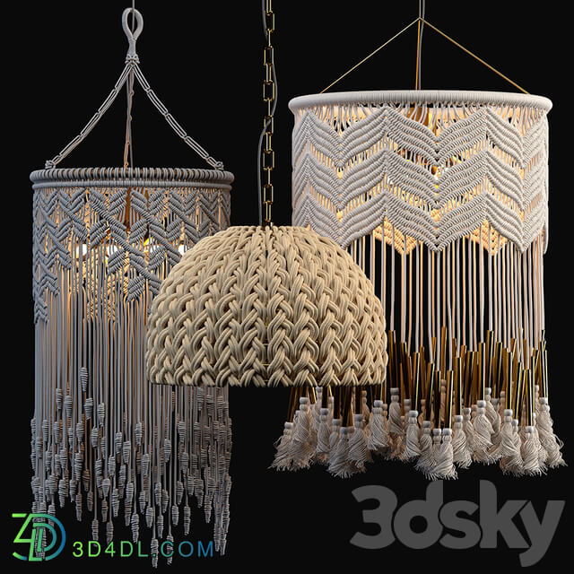 Macrame Pendant Lights Pendant light 3D Models