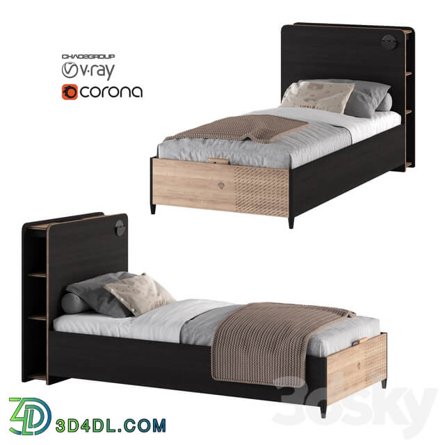 Single bed Cilek Black