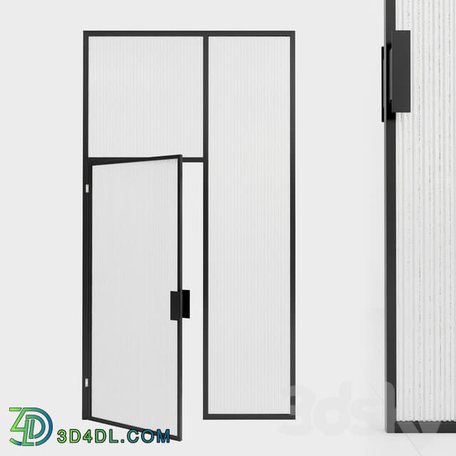 Glass partition. Door. 100