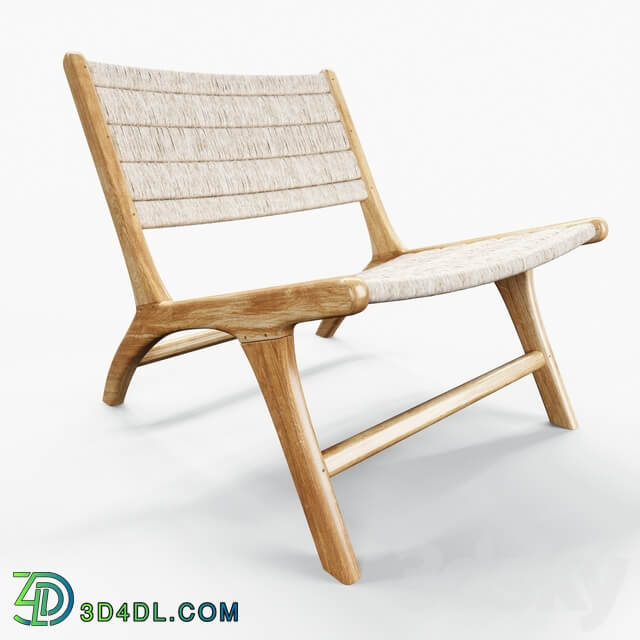 HKLiving abaca teak lounge chair