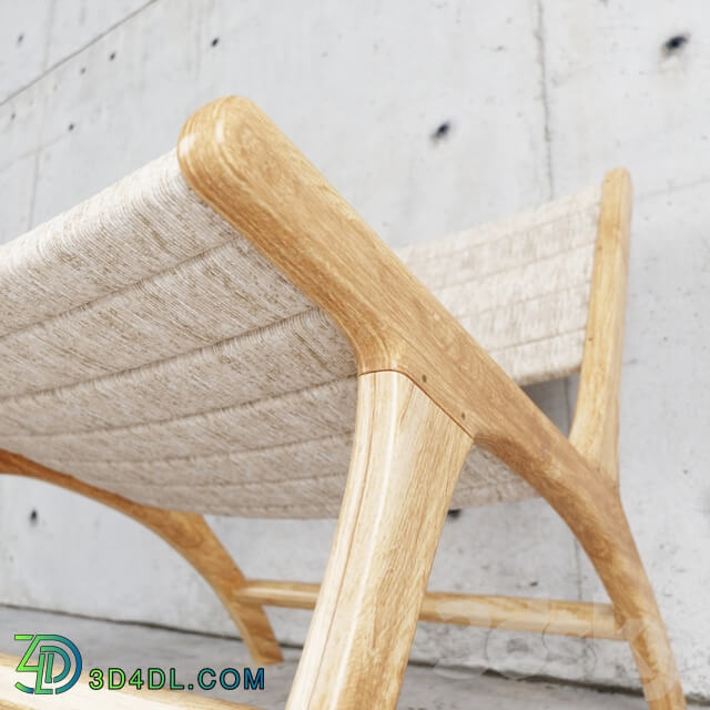 HKLiving abaca teak lounge chair