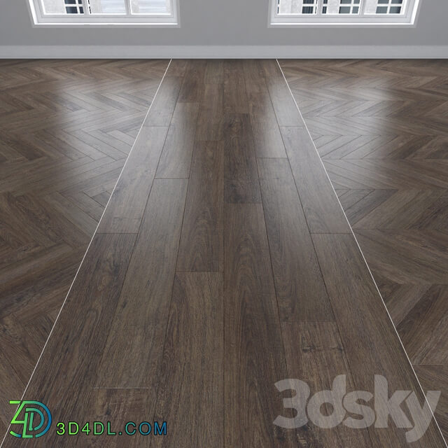 Wood Parquet Oak 3 types herringbone linear chevron