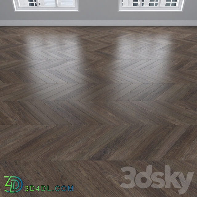 Wood Parquet Oak 3 types herringbone linear chevron