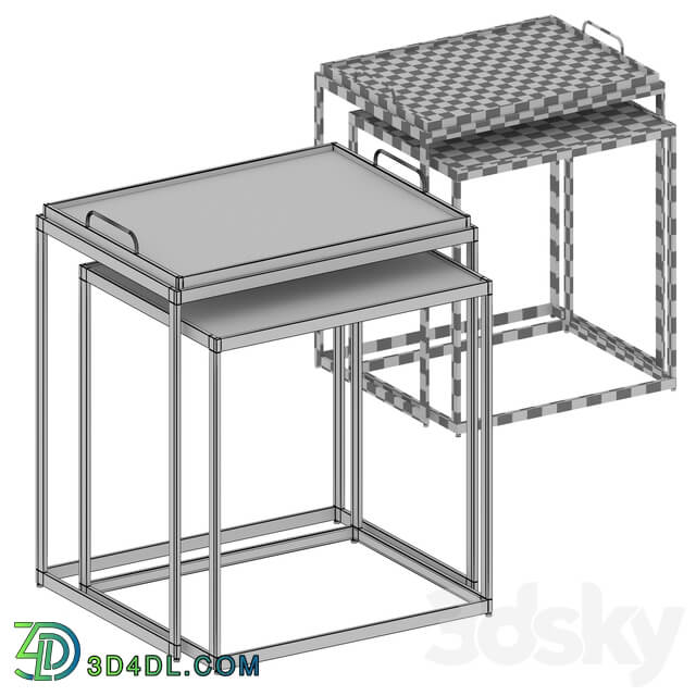 Saylor Nesting End Tables Crate and Barrel 3D Models