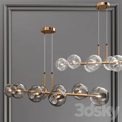 Modern metal glass chandelier 01 Pendant light 3D Models 