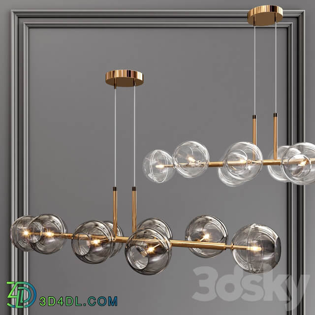 Modern metal glass chandelier 01 Pendant light 3D Models