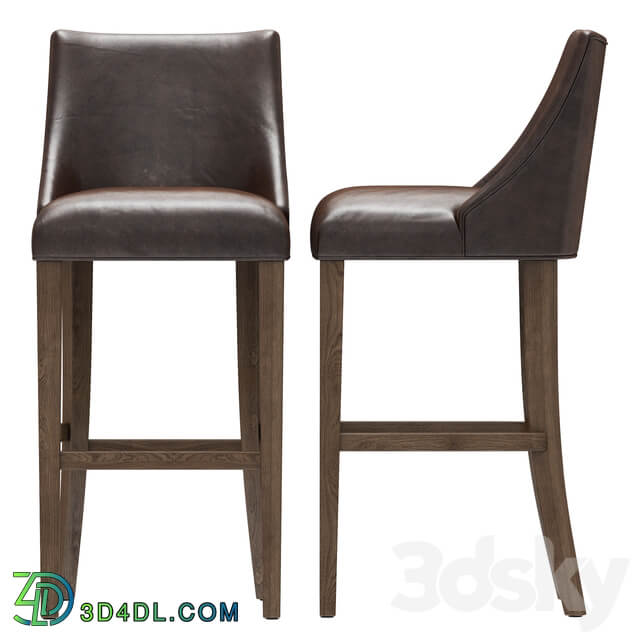 Restoration Hardware Ella Leather Armless Stool