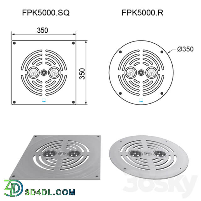 Urban environment Pedestrian fountain Dry Deck KIT FPK 5000