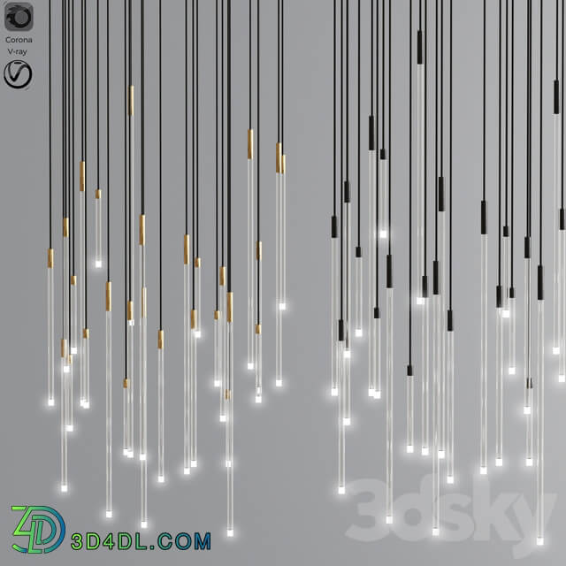 A tube nano light glass Pendant light 3D Models