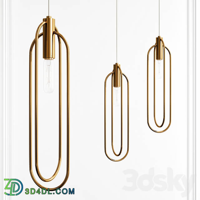 Brass tube hanger Pendant light 3D Models