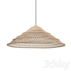 HK Living Wicker Hanging Lamp Triangle Natural Pendant light 3D Models 