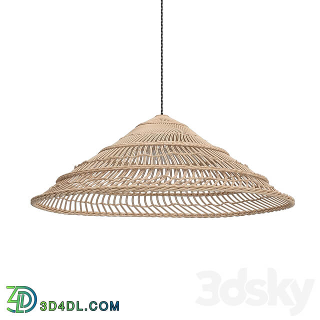 HK Living Wicker Hanging Lamp Triangle Natural Pendant light 3D Models