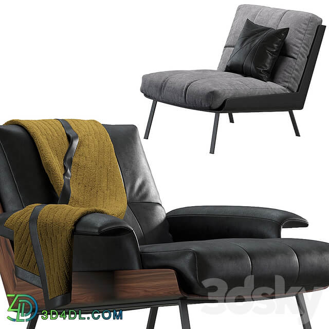 Daiki armchair by Minotti 2 version 3D Models