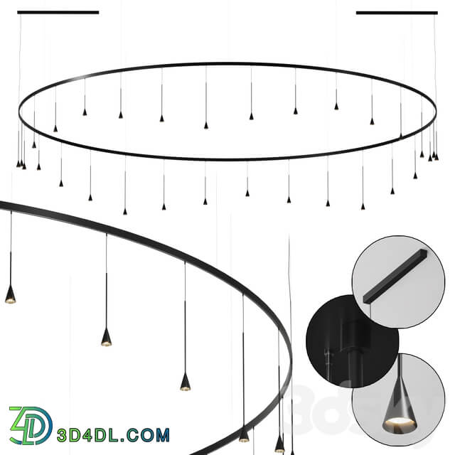 Skybell Circular by Bover Pendant light 3D Models