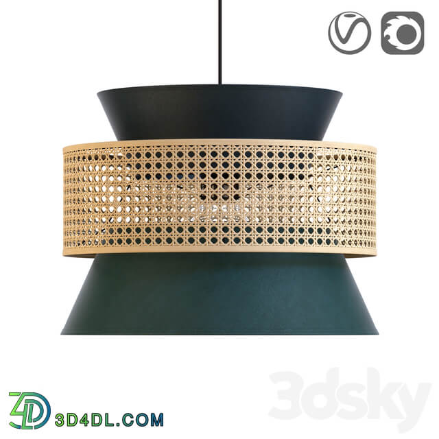 Wicker lampshade for DOLKIE chandelier Pendant light 3D Models