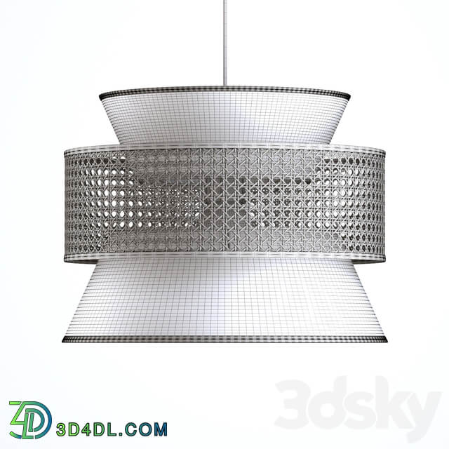 Wicker lampshade for DOLKIE chandelier Pendant light 3D Models