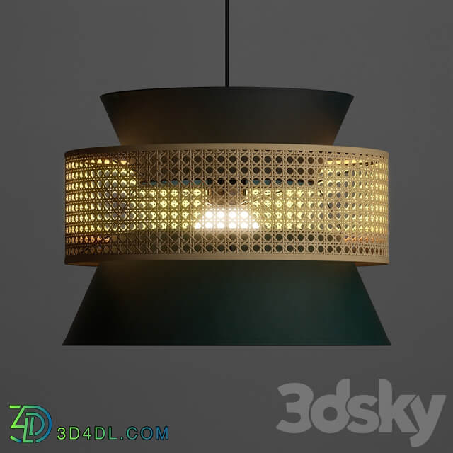 Wicker lampshade for DOLKIE chandelier Pendant light 3D Models