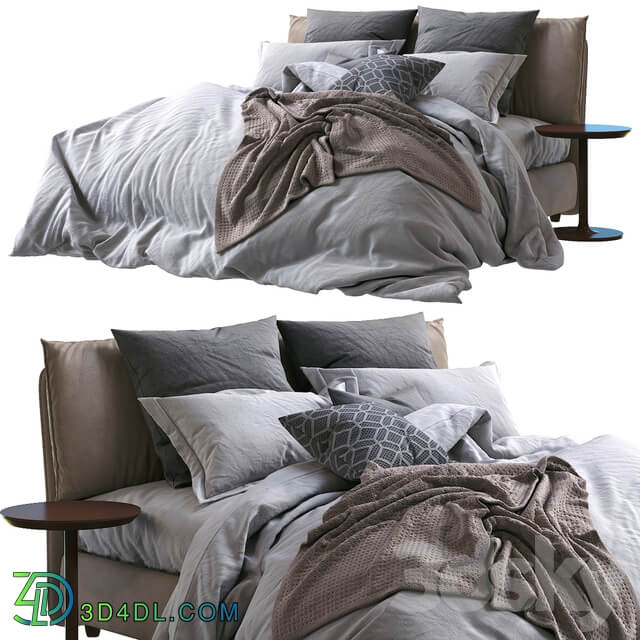 Bed Twils Leather Bed Blanca