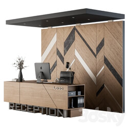 Reception Desk and Wall Decor Set 06 