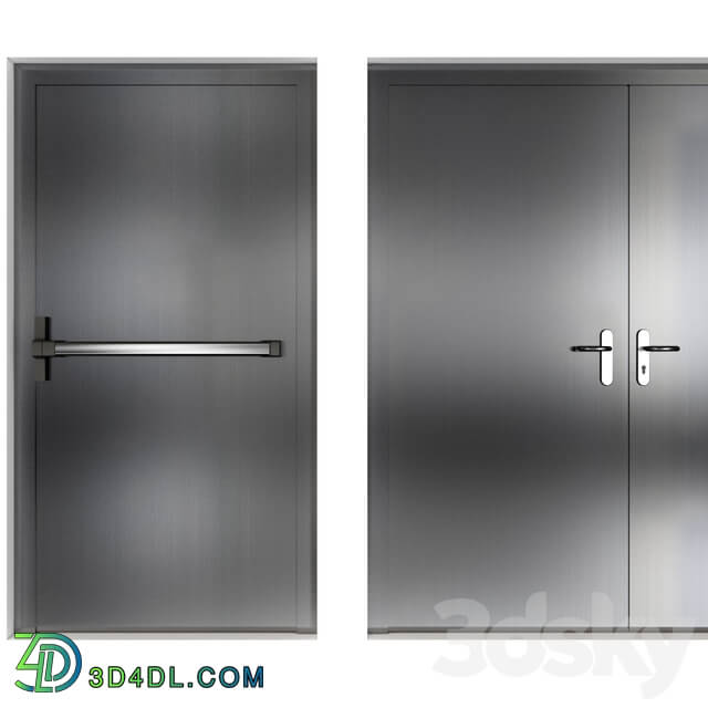 Metal swinging fire doors