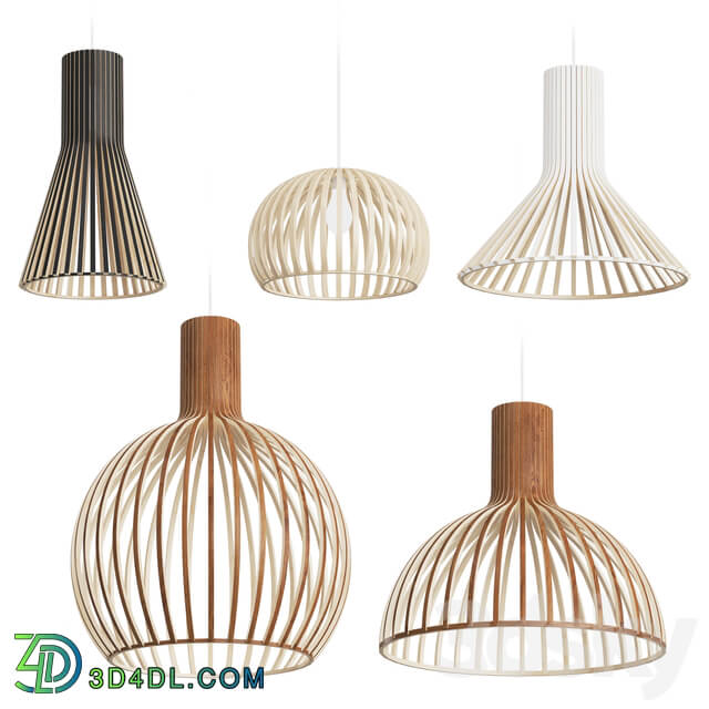 Secto Design Wooden Lamps Pendant light 3D Models