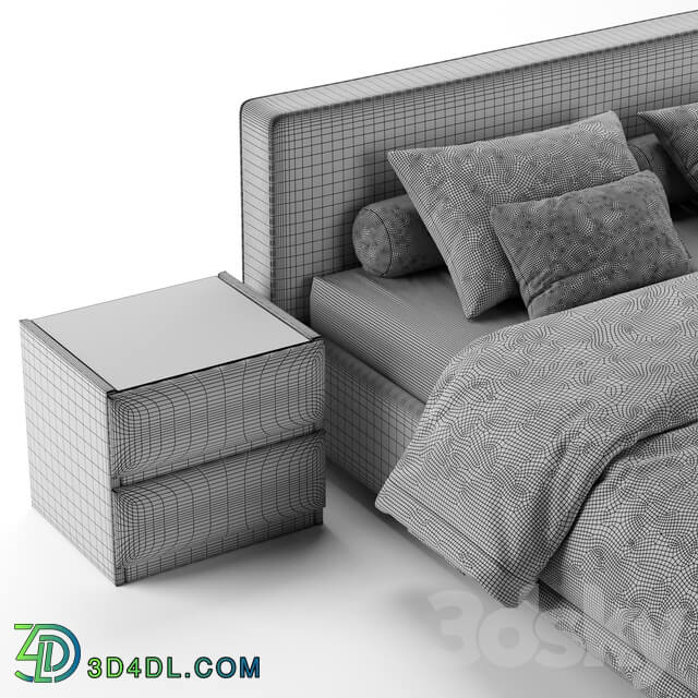 Bed Luiza Grand bed with Oscar side tables