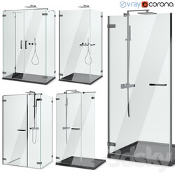 Shower enclosures and doors Radaway Arta black set 102 