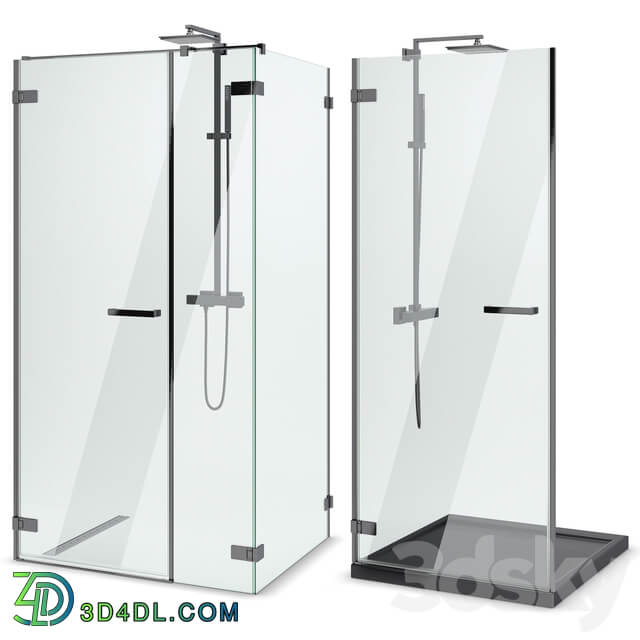 Shower enclosures and doors Radaway Arta black set 102