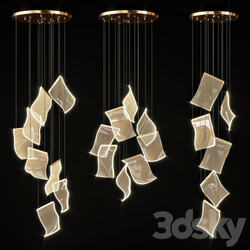 Pendant light Chandelier with Curved Acrylic Plates Miran 